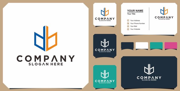 Plantilla de diseño de vector de logotipo de empresa de signo de letra inicial letra bb