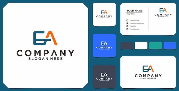 Plantilla de diseño de vector de logotipo de empresa de signo de letra inicial letra ea