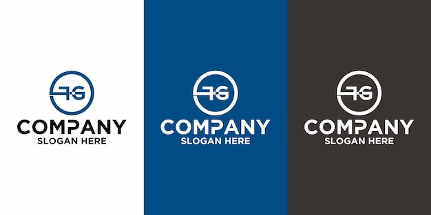 Plantilla de diseño de vector de logotipo FG de letra inicial