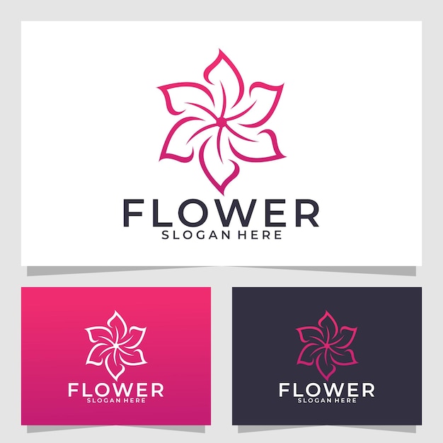 Plantilla de diseño de vector de logotipo de flor