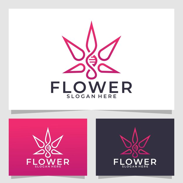 Plantilla de diseño de vector de logotipo de flor