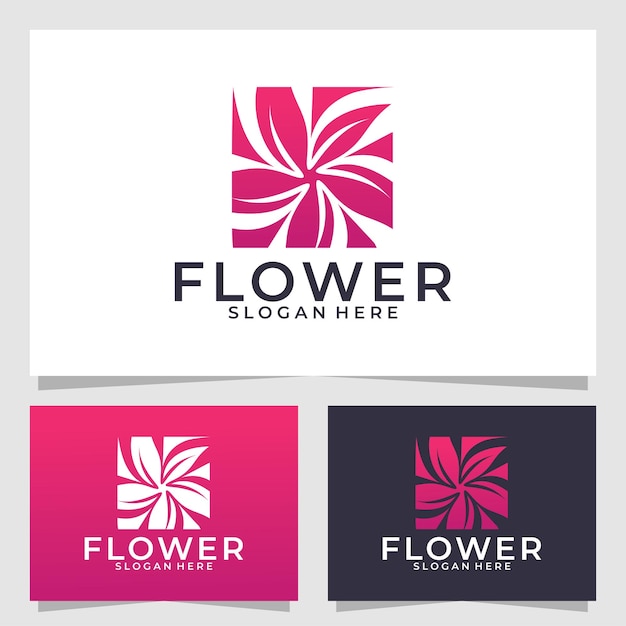 Plantilla de diseño de vector de logotipo de flor