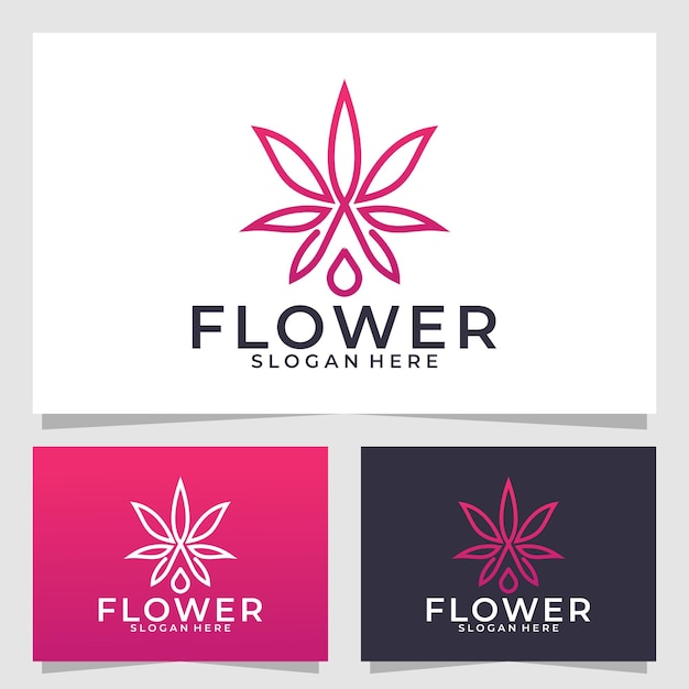 Plantilla de diseño de vector de logotipo de flor