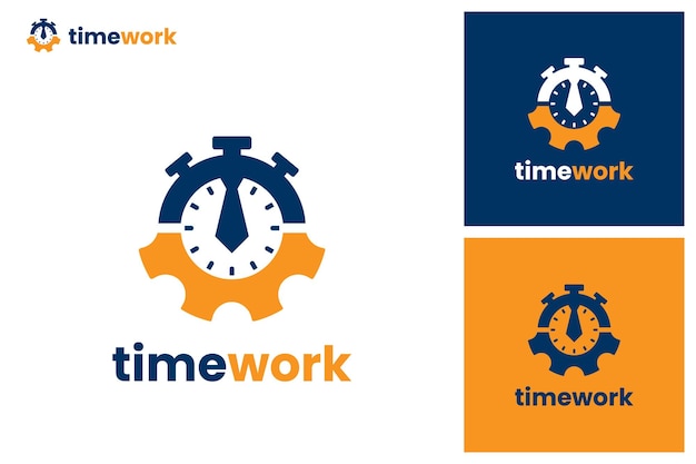Plantilla de diseño de vector de logotipo de gestión de trabajo de tiempo