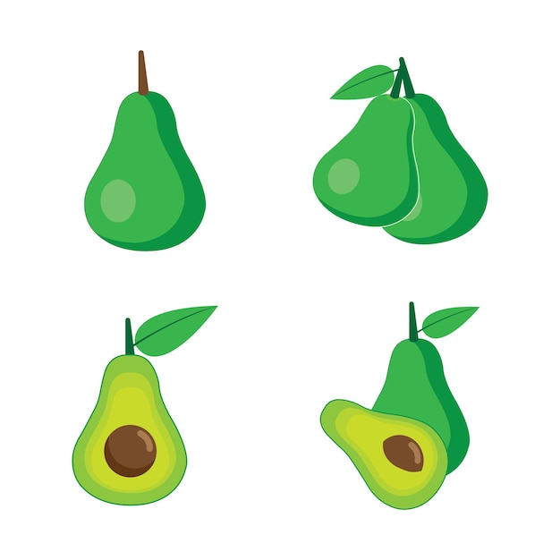 Plantilla de diseño de vector de logotipo de icono de aguacate