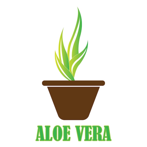 Plantilla de diseño de vector de logotipo de icono de aloe vera