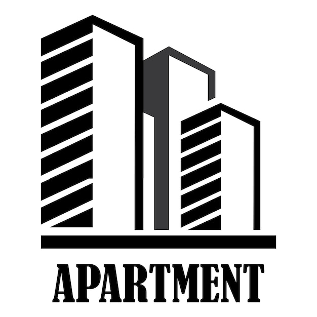 Plantilla de diseño de vector de logotipo de icono de apartamento