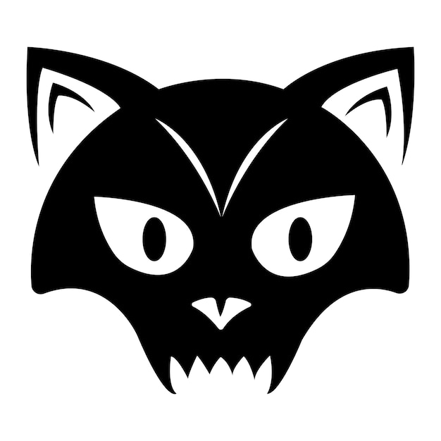 Plantilla de diseño de vector de logotipo de icono de cabeza de gato