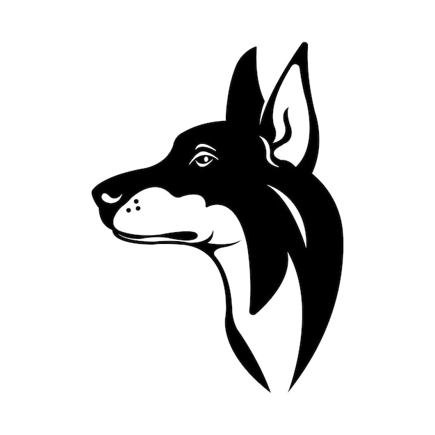 Plantilla de diseño de vector de logotipo de icono de cabeza de perro