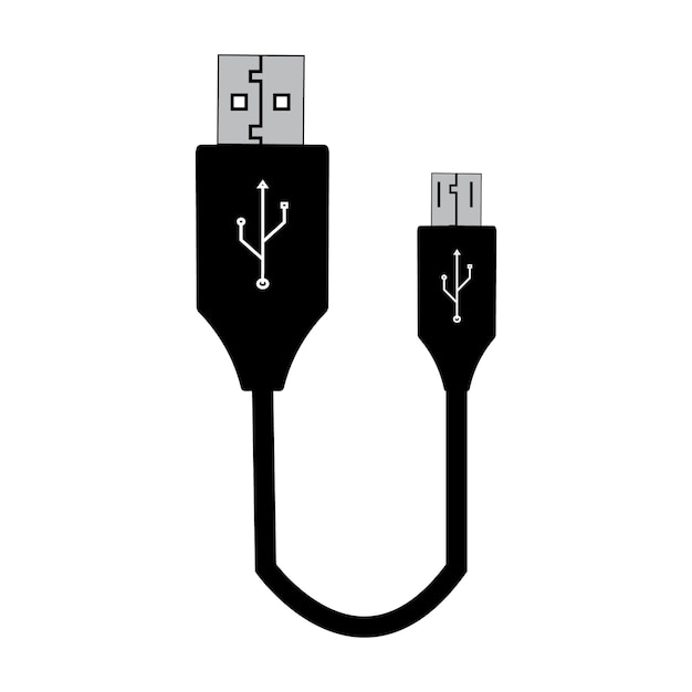 Plantilla de diseño de vector de logotipo de icono de cable de datos