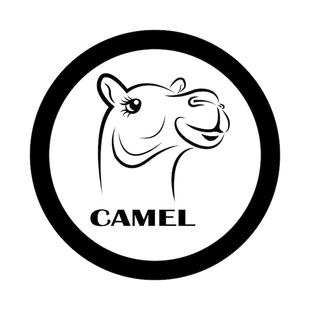 Plantilla de diseño de vector de logotipo de icono de camello