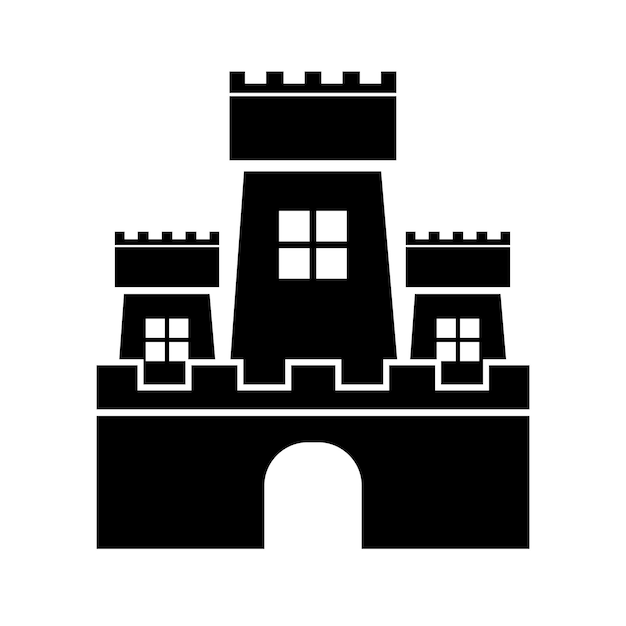 Plantilla de diseño de vector de logotipo de icono de castillo