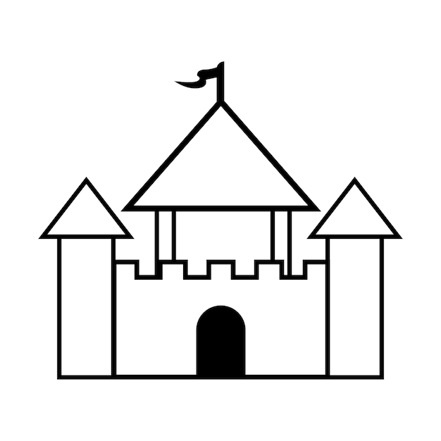 Plantilla de diseño de vector de logotipo de icono de castillo