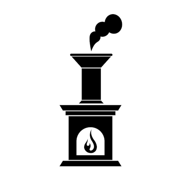 Plantilla de diseño de vector de logotipo de icono de chimenea