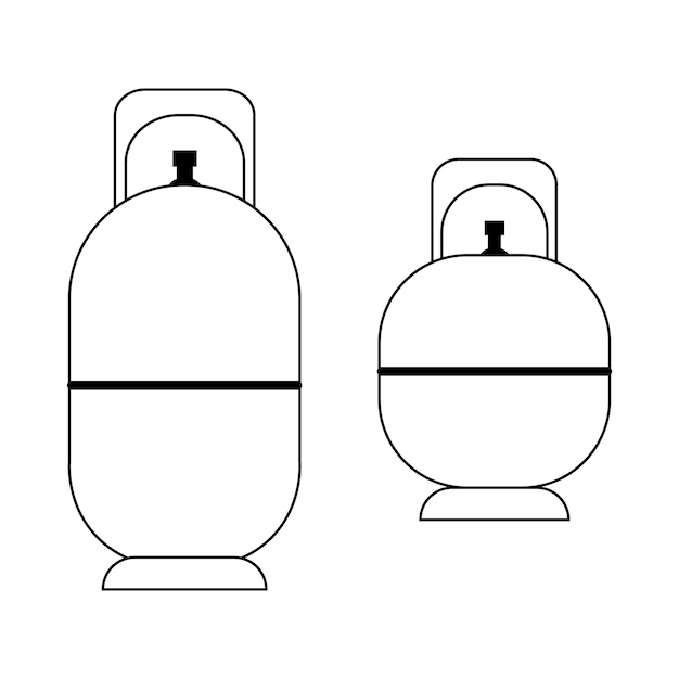 Plantilla de diseño de vector de logotipo de icono de cilindros de gas