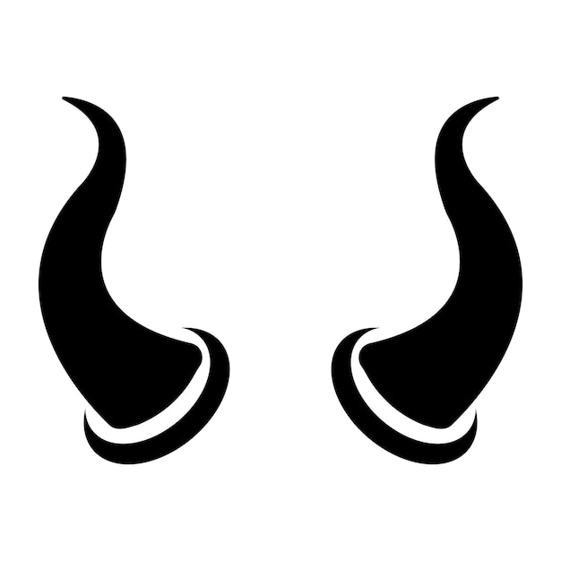 Plantilla de diseño de vector de logotipo de icono de cuernos