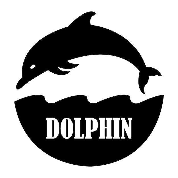 Plantilla de diseño de vector de logotipo de icono de delfín