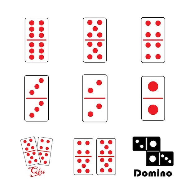plantilla de diseño de vector de logotipo de icono de dominó