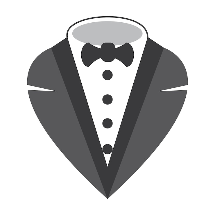 Vector plantilla de diseño de vector de logotipo de icono de esmoquin