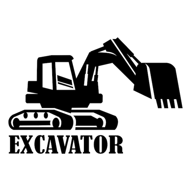 Plantilla de diseño de vector de logotipo de icono de excavadora