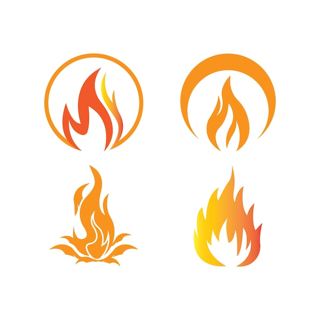 Plantilla de diseño de vector de logotipo de icono de fuego