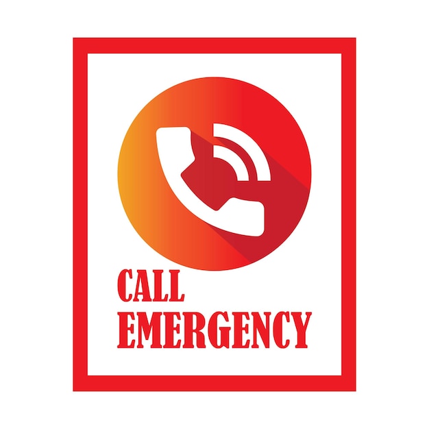 Plantilla de diseño de vector de logotipo de icono de llamada de emergencia