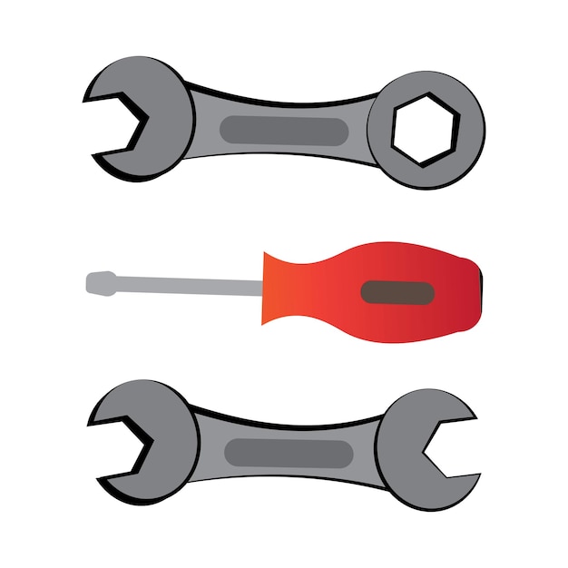 Plantilla de diseño de vector de logotipo de icono de llave inglesa