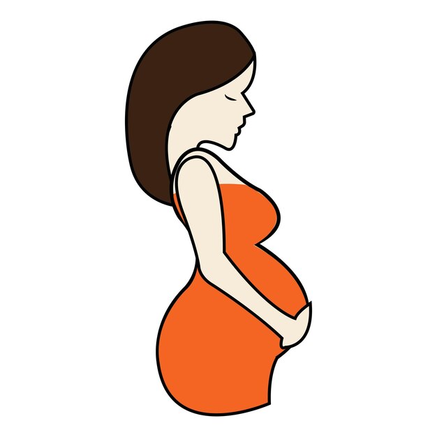 Plantilla de diseño de vector de logotipo de icono de madre embarazada