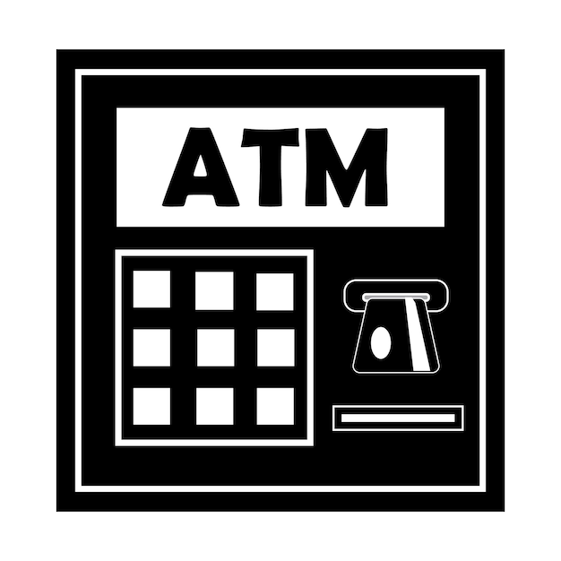 Plantilla de diseño de vector de logotipo de icono de máquina ATM