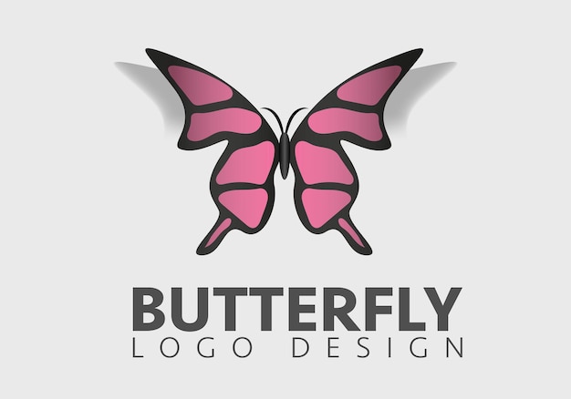 Plantilla de diseño de vector de logotipo de icono de mariposa