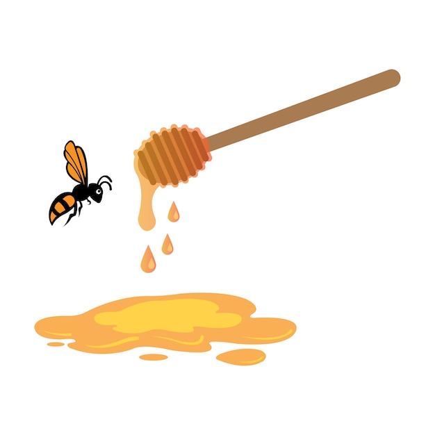 Plantilla de diseño de vector de logotipo de icono de miel