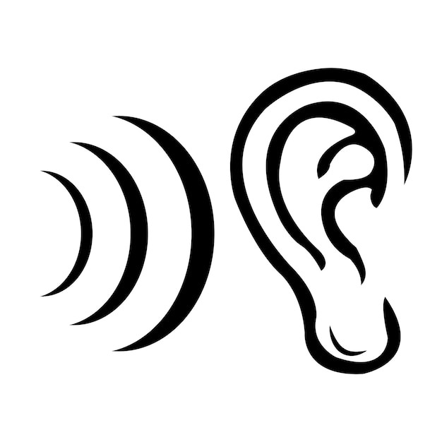 Plantilla de diseño de vector de logotipo de icono de oreja
