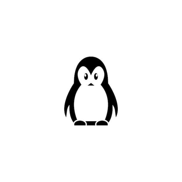 Plantilla de diseño de vector de logotipo de icono de pingüino
