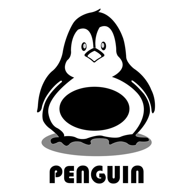 Plantilla de diseño de vector de logotipo de icono de pingüino