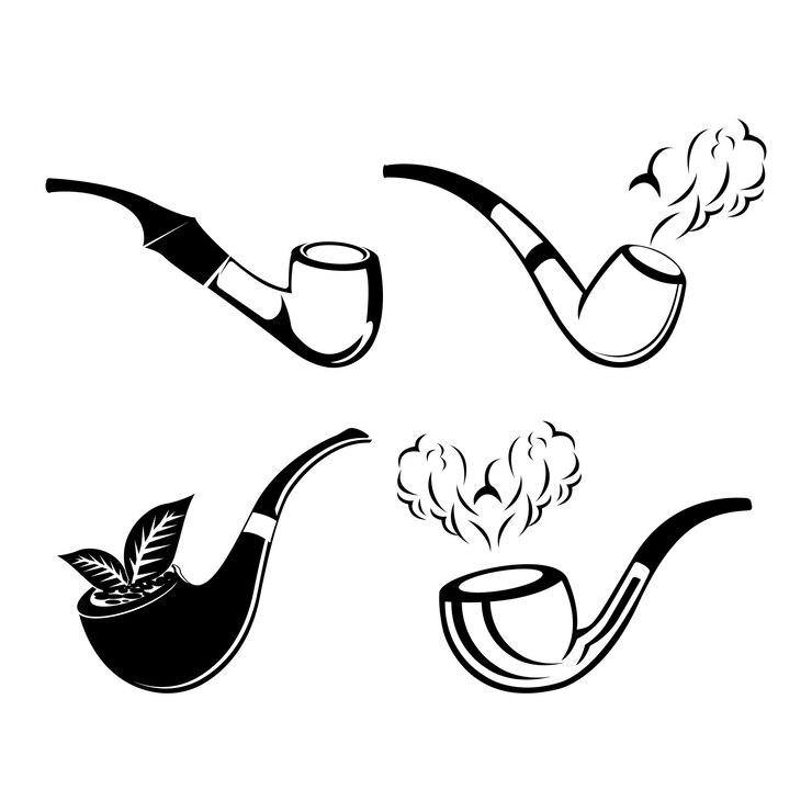Vector plantilla de diseño de vector de logotipo de icono de pipa de fumar