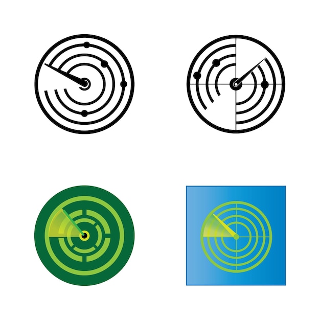 Plantilla de diseño de vector de logotipo de icono de radar