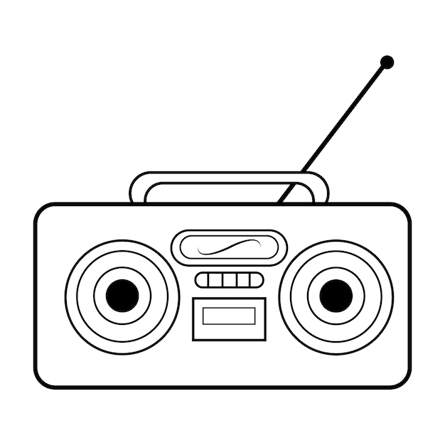Plantilla de diseño de vector de logotipo de icono de radio