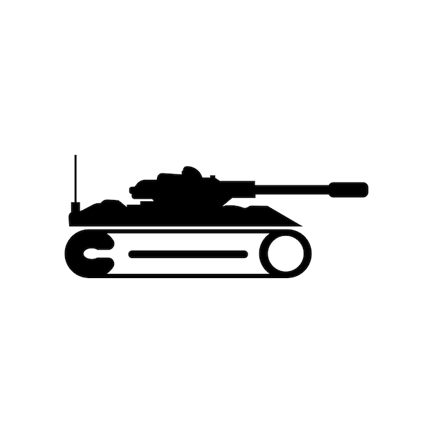 Plantilla de diseño de vector de logotipo de icono de tanque de batalla