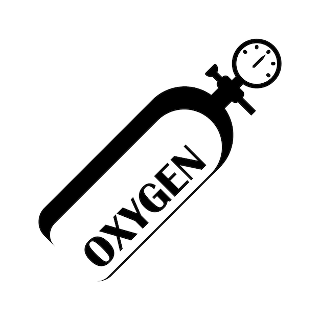 Plantilla de diseño de vector de logotipo de icono de tubo de oxígeno