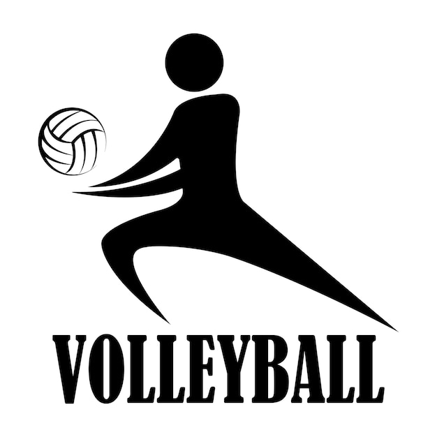 Plantilla de diseño de vector de logotipo de icono de voleibol