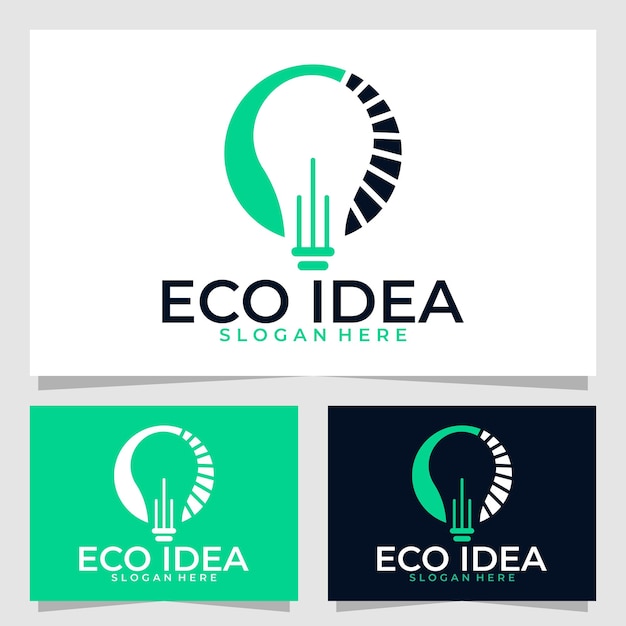 Plantilla de diseño de vector de logotipo de idea ecológica