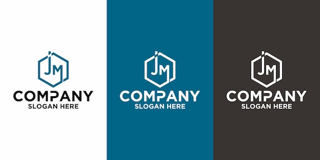 Plantilla de diseño de vector de logotipo JM de letra inicial