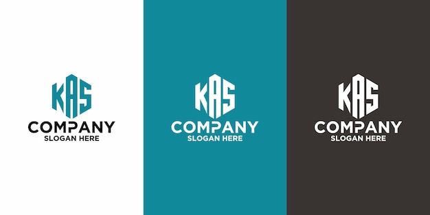 Plantilla de diseño de vector de logotipo KAS de letra inicial