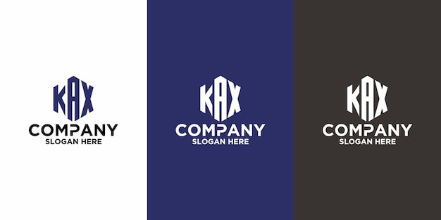 Plantilla de diseño de vector de logotipo KAX de letra inicial