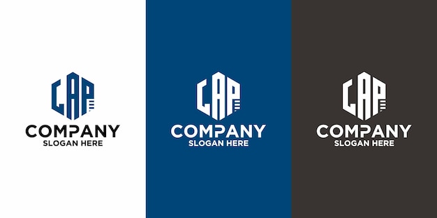 Plantilla de diseño de vector de logotipo LAP de letra inicial