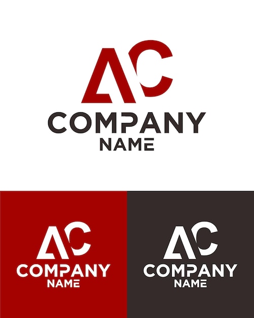 Plantilla de diseño de vector de logotipo de letra inicial ac