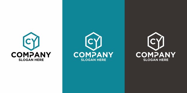 Plantilla de diseño de vector de logotipo de letra inicial CY