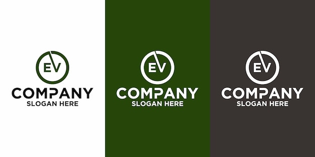 Plantilla de diseño de vector de logotipo de letra inicial EV