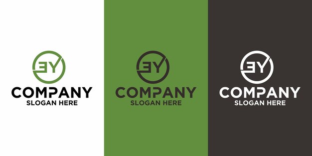Plantilla de diseño de vector de logotipo de letra inicial EY