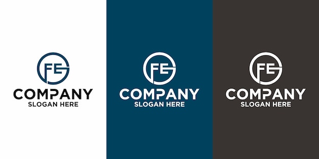 Plantilla de diseño de vector de logotipo de letra inicial FE